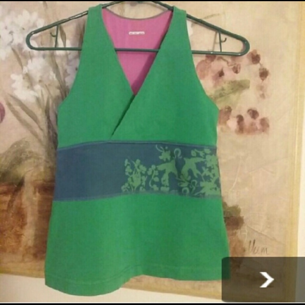 Bright Green Lululemon V-Neck Tank Top